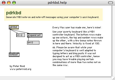 Screenshot of pdrkeyboard